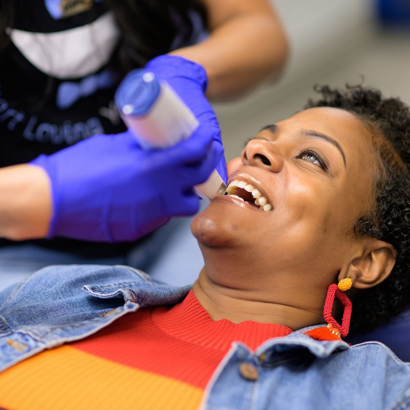 teen girl smiling during visit