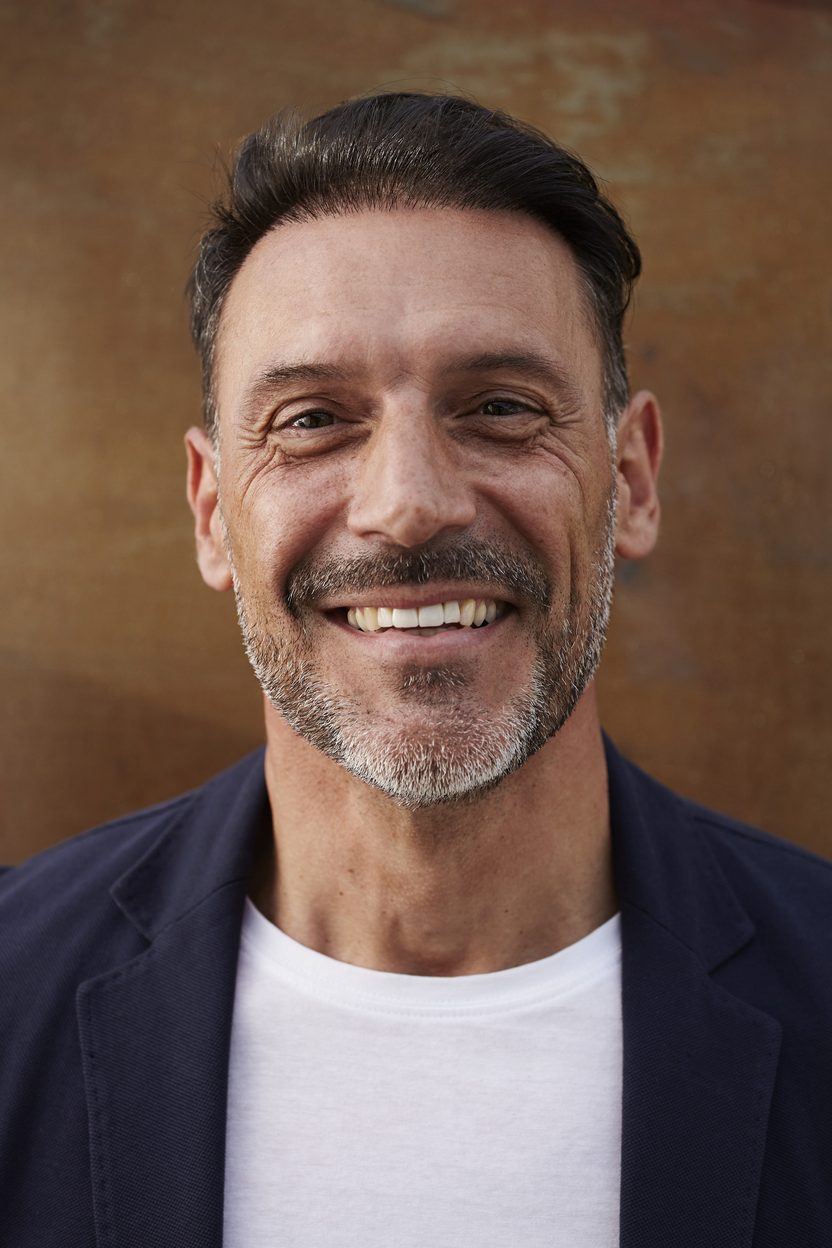 Smiling adult man