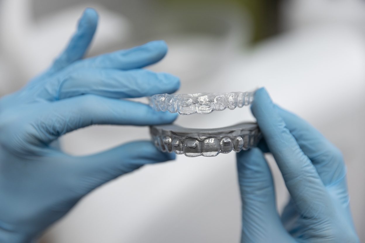 Pair of clear orthodontic retainers