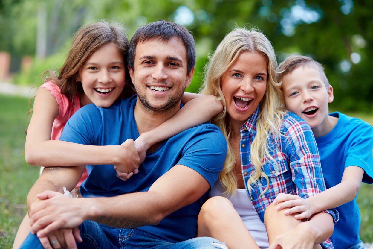 Happy family smiling together